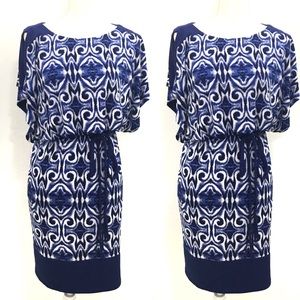 NWT Blue elegant signature by sangria dress
